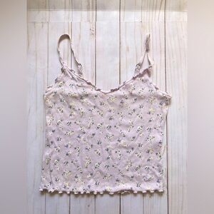 Hollister rib knit retro crop top lilac